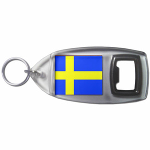 Sweden Flag - Plastic Key Ring Bottle Opener