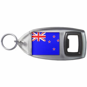New Zealand Flag - Plastic Key Ring Bottle Opener