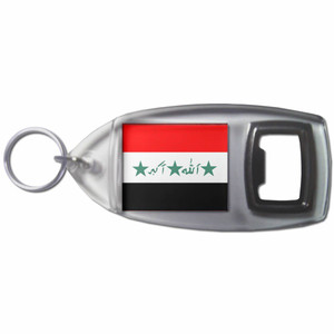 Iraq Flag - Plastic Key Ring Bottle Opener