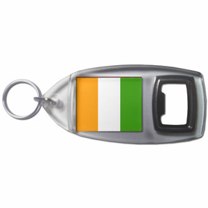 Ivory Coast Flag - Plastic Key Ring Bottle Opener Ivory Coast Flag - Plastic Key Ring Bottle Opener