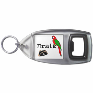 Pi Rate - Plastic Key Ring Bottle Opener
