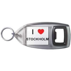 I Love Stockholm - Plastic Key Ring Bottle Opener I Love Stockholm - Plastic Key Ring Bottle Opener