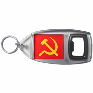 Soviet Union Flag - Plastic Key Ring Bottle Opener