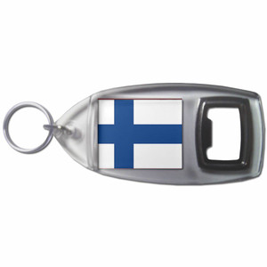 Finland Flag - Plastic Key Ring Bottle Opener