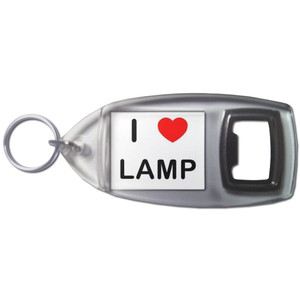 I love Lamp - Plastic Key Ring Bottle Opener