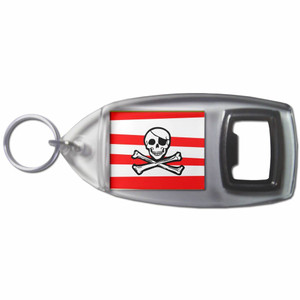 Jolly Roger Stripey - Plastic Key Ring Bottle Opener