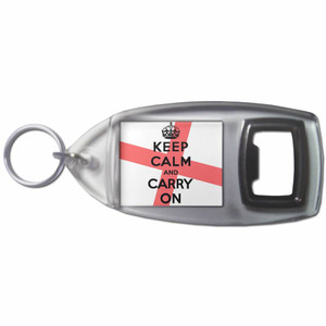 England Keep Calm and Carry On - Plastic Key Ring Bottle Opener England Keep Calm and Carry On - Plastic Key Ring Bottle Opener