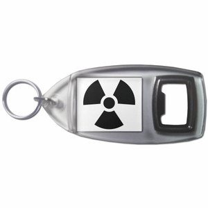 Black Nuclear Symbol - Plastic Key Ring Bottle Opener