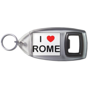 I Love Rome - Plastic Key Ring Bottle Opener I Love Rome - Plastic Key Ring Bottle Opener