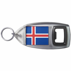 Iceland Flag - Plastic Key Ring Bottle Opener Iceland Flag - Plastic Key Ring Bottle Opener
