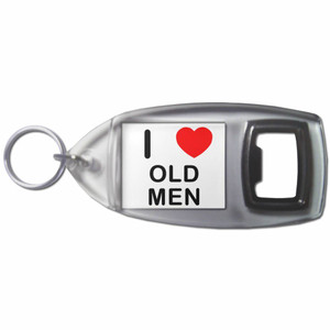 I Love Old Men - Plastic Key Ring Bottle Opener
