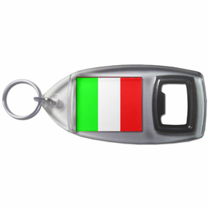 Italy Flag - Plastic Key Ring Bottle Opener