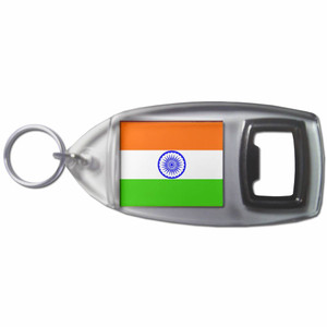 India Flag - Plastic Key Ring Bottle Opener India Flag - Plastic Key Ring Bottle Opener
