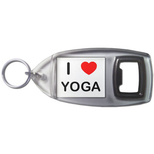 I Love Yoga - Plastic Key Ring Bottle Opener I Love Yoga - Plastic Key Ring Bottle Opener