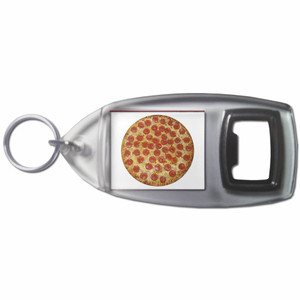 Pepperoni Pizza - Plastic Key Ring Bottle Opener Pepperoni Pizza - Plastic Key Ring Bottle Opener