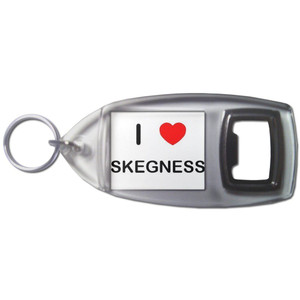 I Love Skegness - Plastic Key Ring Bottle Opener