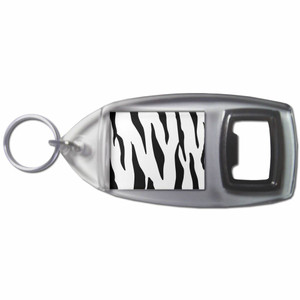 Zebra Print - Plastic Key Ring Bottle Opener