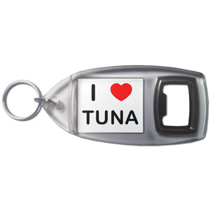 I Love Tuna - Plastic Key Ring Bottle Opener I Love Tuna - Plastic Key Ring Bottle Opener