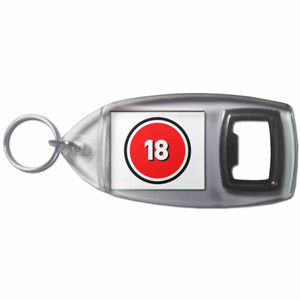 18 Certificate - Plastic Key Ring Bottle Opener 18 Certificate - Plastic Key Ring Bottle Opener