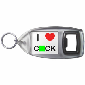 I Love Cock - Plastic Key Ring Bottle Opener I Love Cock - Plastic Key Ring Bottle Opener
