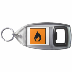 Flammable - Plastic Key Ring Bottle Opener Flammable - Plastic Key Ring Bottle Opener