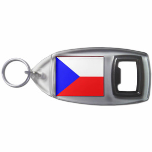 Czech Republic Flag - Plastic Key Ring Bottle Opener
