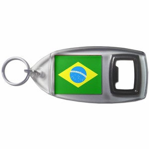 Brazil Flag - Plastic Key Ring Bottle Opener Brazil Flag - Plastic Key Ring Bottle Opener