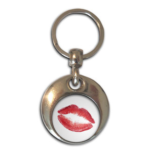 Lips - Round Metal Key Ring