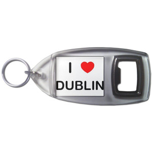 I Love Dublin - Plastic Key Ring Bottle Opener I Love Dublin - Plastic Key Ring Bottle Opener