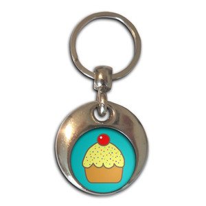 Cupcake - Round Metal Key Ring Cupcake - Round Metal Key Ring