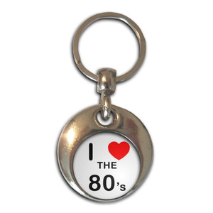 I Love The 80's - Round Metal Key Ring