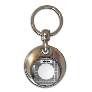 TV Test Card - Round Metal Key Ring TV Test Card - Round Metal Key Ring