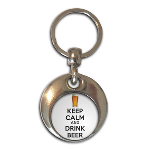 Keep Calm and Drink Beer - Round Metal Key Ring Keep Calm and Drink Beer - Round Metal Key Ring