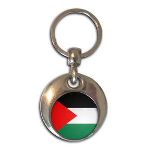 Palestine Flag - Round Metal Key Ring