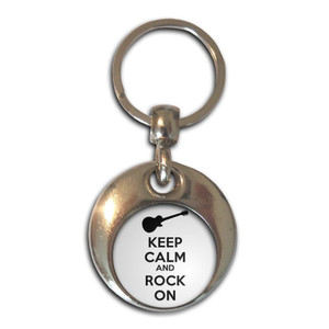Keep Calm and Rock On - Round Metal Key Ring