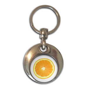 Orange - Round Metal Key Ring