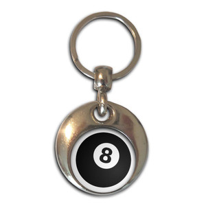 8 Ball - Round Metal Key Ring