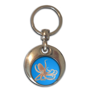 Octopus - Round Metal Key Ring