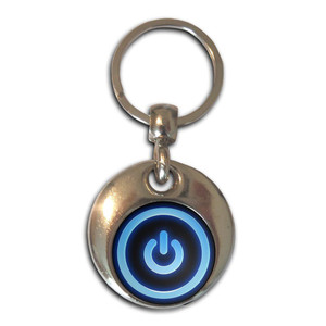 Power On/Off - Round Metal Key Ring Power On/Off - Round Metal Key Ring