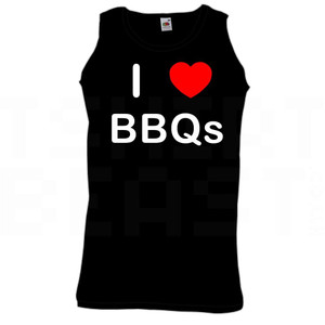 I Love Heart BBQs - Quality Printed Cotton Gym Vest