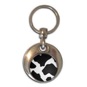 Cow Pattern - Round Metal Key Ring Cow Pattern - Round Metal Key Ring