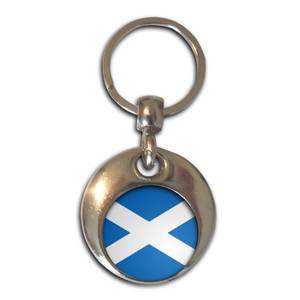 Scotland Flag - Round Metal Key Ring