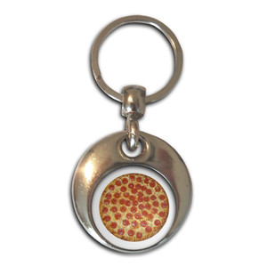 Pepperoni Pizza - Round Metal Key Ring