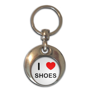 I Love Shoes - Round Metal Key Ring