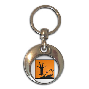 Enviromental Hazard - Round Metal Key Ring Enviromental Hazard - Round Metal Key Ring