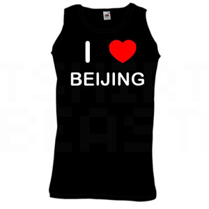 I Love Heart Beijing - Quality Printed Cotton Gym Vest