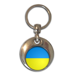 Ukraine Flag - Round Metal Key Ring Ukraine Flag - Round Metal Key Ring
