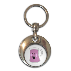 Jug of Juice - Round Metal Key Ring Jug of Juice - Round Metal Key Ring