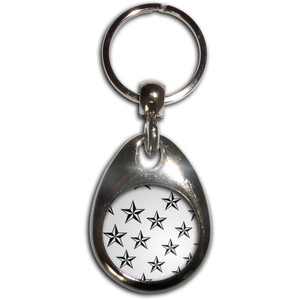 Nautical Stars - Tear Drop Metal Key Ring Nautical Stars - Tear Drop Metal Key Ring