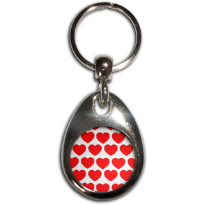 Heart Pattern - Tear Drop Metal Key Ring